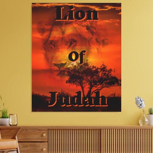 Kunst voor de muur van Judah Biblical Tribe Canvas Afdruk (Insitu (Woonkamer))