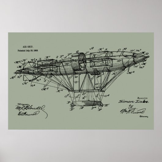 Kunst voor de tekenkunst van het LUCHTVAARTUIG 190 Poster (Voorkant)