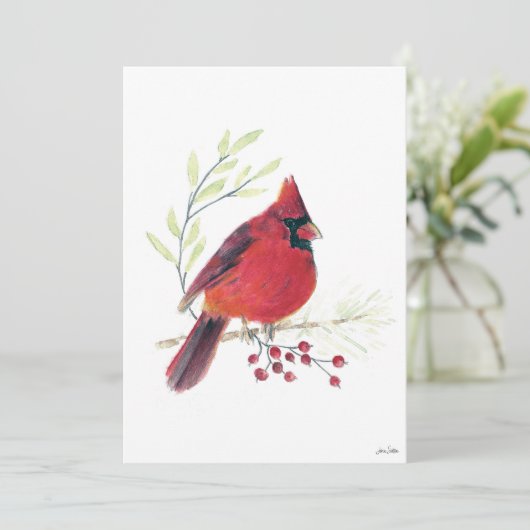 Kunst voor de vakantiekardinaal feestdagenkaart (Staand voorkant)