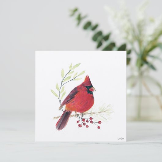 Kunst voor de vakantiekardinaal feestdagenkaart (Staand voorkant)