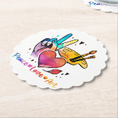 Kunst voor de Vredesliefdeskunst voor kunstenaars  Kartonnen Onderzetters (Gekanteld)