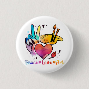Kunst voor de Vredesliefdeskunst voor kunstenaars Ronde Button 3,2 Cm