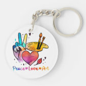 Kunst voor de Vredesliefdeskunst voor kunstenaars  Sleutelhanger (Achterkant)