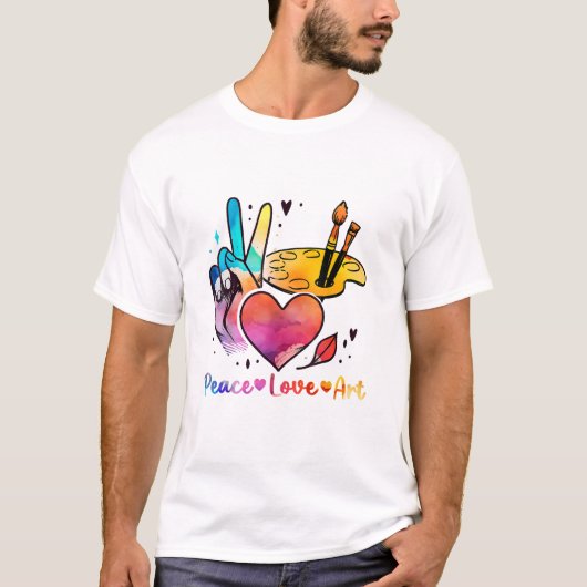 Kunst voor de Vredesliefdeskunst voor kunstenaars  T-shirt (Voorkant)