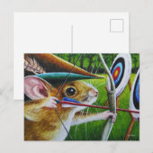 Kunst voor de Waterverf van de Camp Mouse Bow en A Briefkaart (Voorkant / Achterkant)