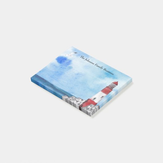 Kunst voor de Waterverf van vuurtoren Post-it® Notes (Schuin)