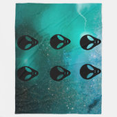 Kunst voor dieren - Ancient Alien Head Fleece Deken (Voorkant)