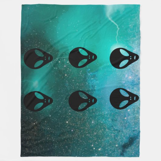 Kunst voor dieren - Ancient Alien Head Fleece Deken (Voorkant)