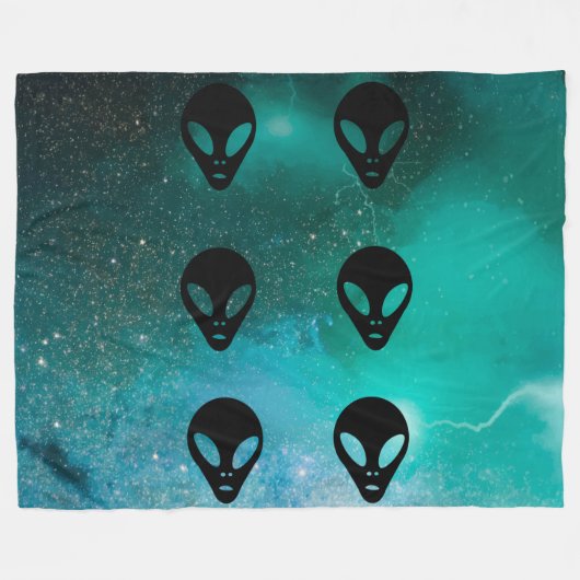 Kunst voor dieren - Ancient Alien Head Fleece Deken (Voorkant (Horizontaal))