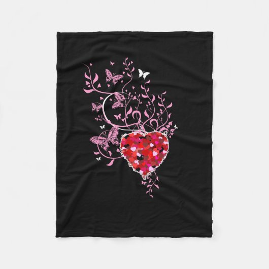 Kunst voor Floral Butterfly Fleece Deken (Voorkant)