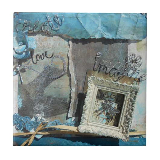 Kunst voor gemengde mediageletterdheid tegeltje (Voorkant)