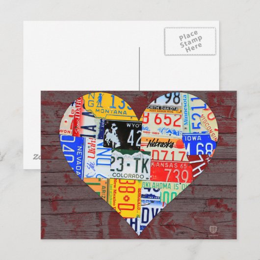 Kunst voor gerecycleerd Amerikaanse Bord Briefkaart (Voorkant / Achterkant)