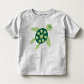 Kunst voor groene schildpad zwemmen kinder shirts (Voorkant)