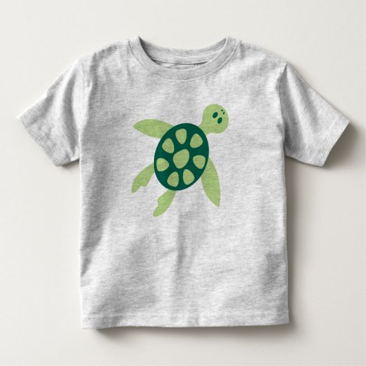 Kunst voor groene schildpad zwemmen kinder shirts (Voorkant)