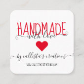 Kunst voor handgemaakt met Love Etsy Home Crafter Vierkante Visitekaartje (Voorkant)