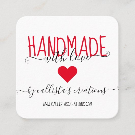 Kunst voor handgemaakt met Love Etsy Home Crafter Vierkante Visitekaartje (Voorkant)