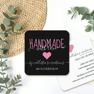 Kunst voor handgemaakt met Love Etsy Home Crafter Vierkante Visitekaartje