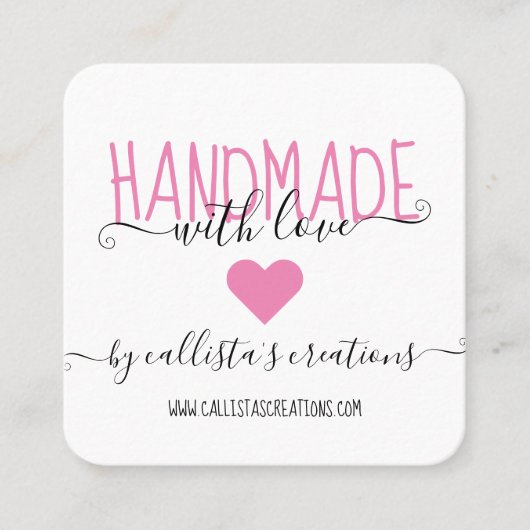 Kunst voor handgemaakt met Love Etsy Home Crafter Vierkante Visitekaartje (Voorkant)