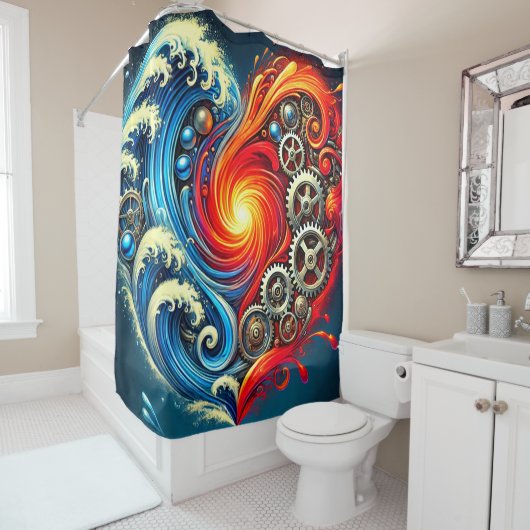 Kunst voor hart douchegordijn (In situ)