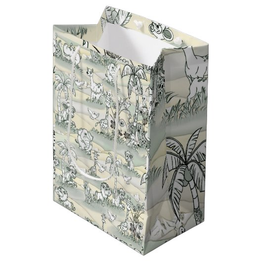 Kunst voor het kleuren van lijnen medium cadeauzakje (Voorkant Gekanteld)