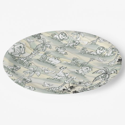 Kunst voor het kleuren van lijnen papieren bordje (Gekanteld)