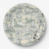 Kunst voor het kleuren van lijnen papieren bordje (Voorkant)