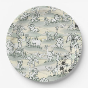 Kunst voor het kleuren van lijnen papieren bordje