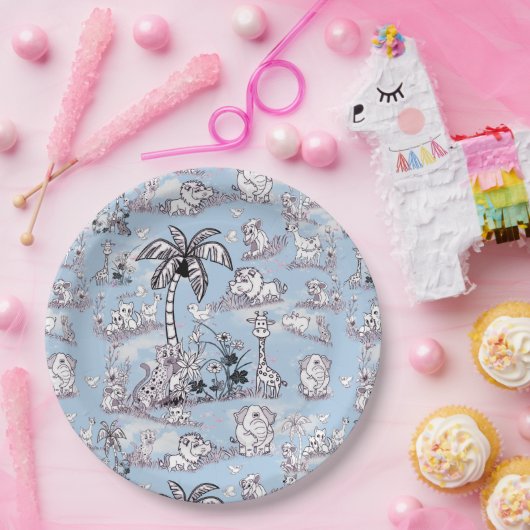 Kunst voor het kleuren van lijnen papieren bordje (Feest)