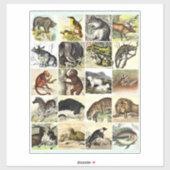 Kunst voor het Oerwoud- en zeebodemblad Sticker (Vel)