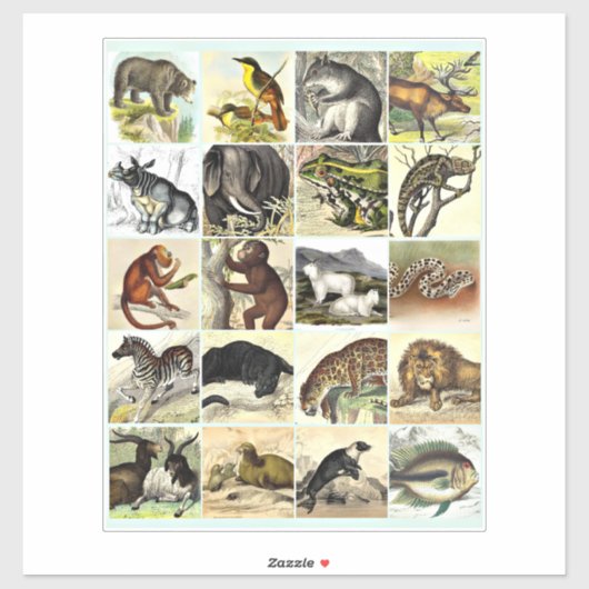 Kunst voor het Oerwoud- en zeebodemblad Sticker (Vel)