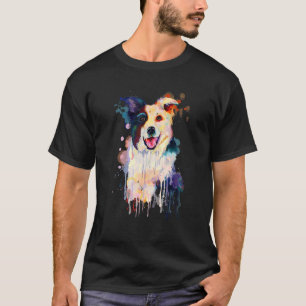 Kunst voor het portret Collie Puppy Dog Splash T-shirt