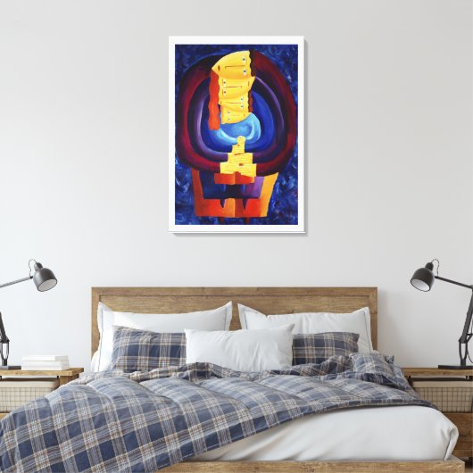 Kunst voor het samenvoegen van familieleden met mo canvas afdruk (Insitu (Slaapkamer))