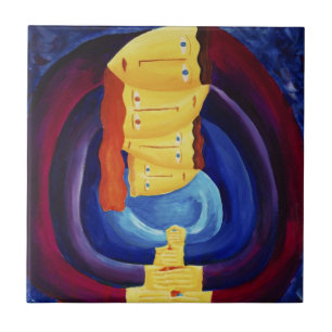 Kunst voor het samenvoegen van familieleden met mo tegeltje