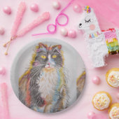 Kunst voor het schatten van Tuxedo Kat op feestdag Papieren Bordje (Feest)