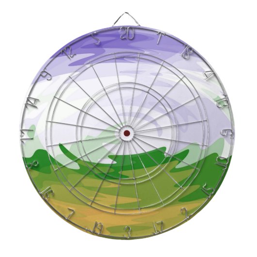 Kunst voor het schilderen van Retro Dartbord (Voorkant)