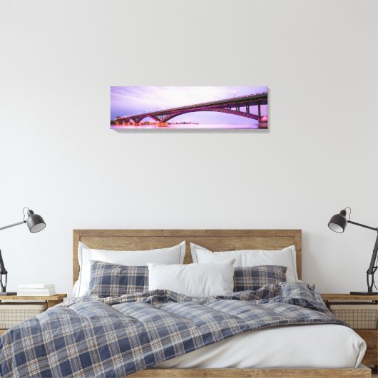 Kunst voor internationale vredesbrug panoramisch c canvas afdruk (Insitu (Slaapkamer))