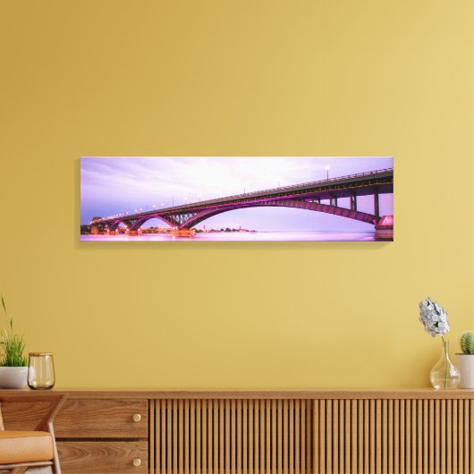 Kunst voor internationale vredesbrug panoramisch c canvas afdruk (Insitu (Woonkamer))