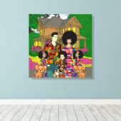 Kunst voor interraciale familie canvas afdruk (Insitu (Houten vloer))