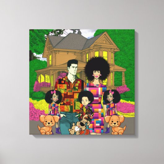 Kunst voor interraciale familie canvas afdruk (Voorkant)