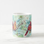 Kunst voor kardinaal vogelparen koffiemok (Center)