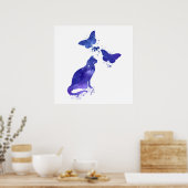 Kunst voor katten en vlinders poster (Keuken)