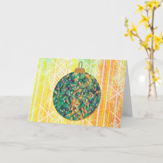 Kunst voor kerstfeestdagen in de flinke en retrofl kaart (Gele Bloem)