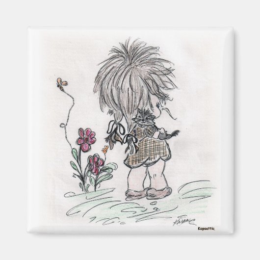 Kunst voor kinderen en Katten Magneet (Voorkant)