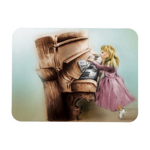  kunst voor kinderen, Foto Magnet - Piano Girl Magneet