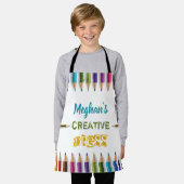 Kunst voor kinderen gepersonaliseerde naam schort (Gedragen)