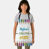 Kunst voor kinderen gepersonaliseerde naam schort (Insitu)