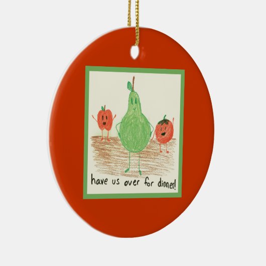 Kunst voor kinderen, rood keramisch ornament (Rechts)