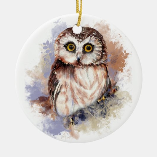 Kunst voor kleine Waterverf Natuur vogelgriep Keramisch Ornament (Voorkant)