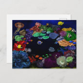 Kunst voor kleurrijk koraal en visrif briefkaart (Voorkant / Achterkant)