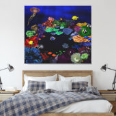 Kunst voor kleurrijk koraal en visrif canvas afdruk (Insitu (Slaapkamer))